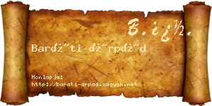 Baráti Árpád névjegykártya
